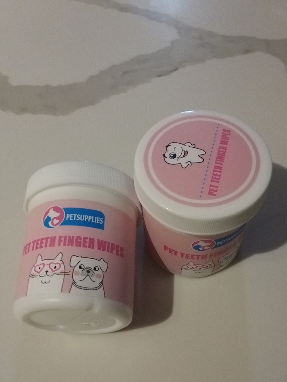 Pet Teeth Finger Wipes 2‎ Jars (100 Wipes Total)